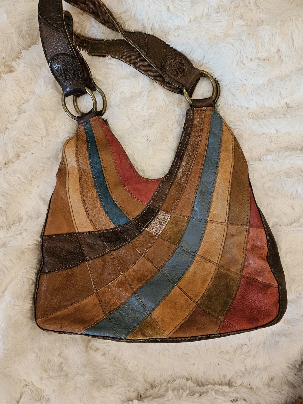 Vintage✨️Lucky Brand Slouchy Patchwork Hobo Bag